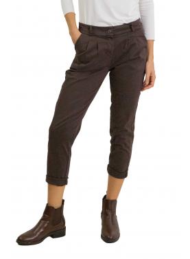 Chino con pence in cotone con elastico dietro 